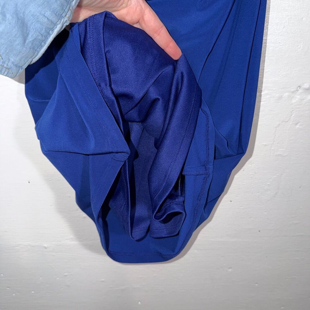 Lauren Ralph Lauren Blue Ruched Cowl Neck Stretch Sheath Dress Size 2 - Picture 5 of 11